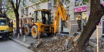 Привремен сообраќаен режим на „Ленинова“: Започната реконструкција на вториот дел од улицата