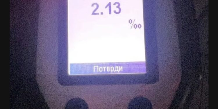 41 годишен Скопјанец фатен со 2,13 промили алкохол и без возачка дозвола – возилото му е одземено
