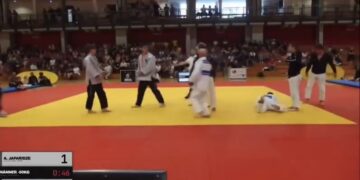 (ВИДЕО) Го загуби џудо-мечот, па го нокаутира противникот со тупаници: Германски олимписки репрезентативец со скршена вилица