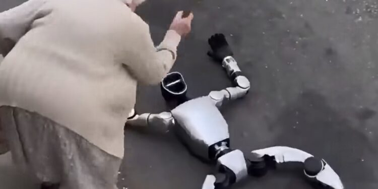 (ВИДЕО) Робот се обиде да ѝ ја украде чантата на баба – бегството заврши урнебесно