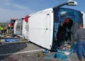 (ВИДЕО) Трагедија во Турција: 11 загинати и 27 повредени откако автобус се судри со камион и се преврте