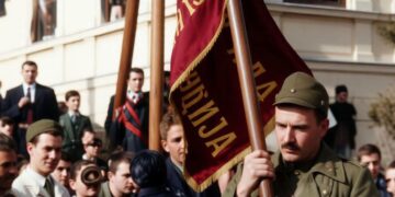 ФОТО | Со знамето во ослободена Битола: Приказната за Илија Димовски–Гоче и Првата егејска ударна бригада