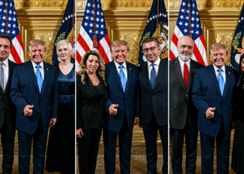 Трамп со иста поза на фотографиите со балканските лидери: Социјалните мрежи се прашуваат што стои зад сличноста